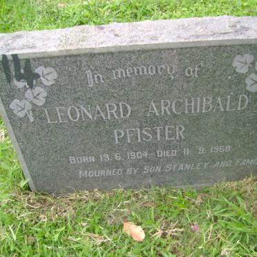 PFISTER Leonard Archibald 1904-1968
