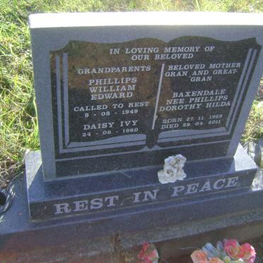 PHILLIPS William Edward -1949 &amp; Daisy Ivy -1980 :: BAXENDALE Dorothy Hilda nee PHILLIPS 1929-2011