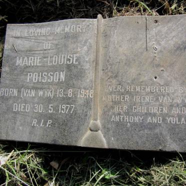 POISSON Marie Louise nee VAN WYK 1948-1977