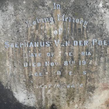 POEL Stephanus, van der -1925