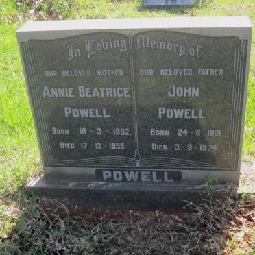 POWELL John 1901-1974 &amp; Annie Beatrice 1892-1955