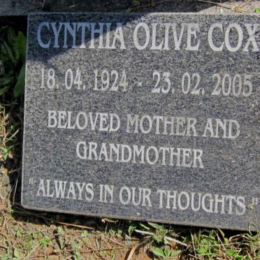 COX Cynthia Olive 1924-2005