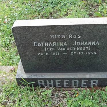 RHEEDER Catharina Johanna nee VAN DER NEST 1871-1959 