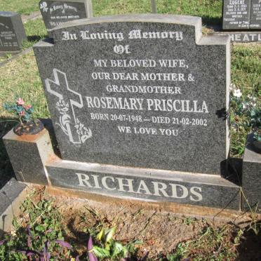 RICHARDS Rosemary Priscilla 1948-2002