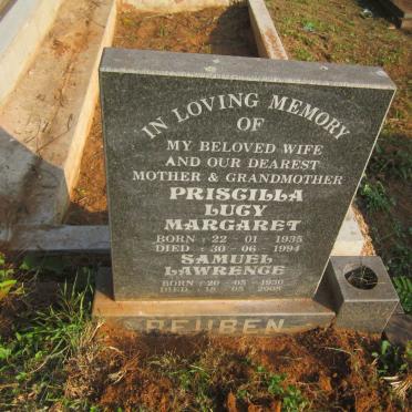REUBEN Samuel Lawrence 1930-2008 &amp; Priscilla Lucy Margaret 1935-1994