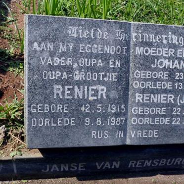 RENSBURG Renier, Janse van 1915-1987 &amp; Johanna 1921-2000 :: RENSBURG Renier, Janse van 1940-2007