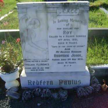 REDFERN John -1976 &amp; Thelma Florence -2006 :: REDFERN Roy -1951 :: PAULUS Evelyn Lynette -2012