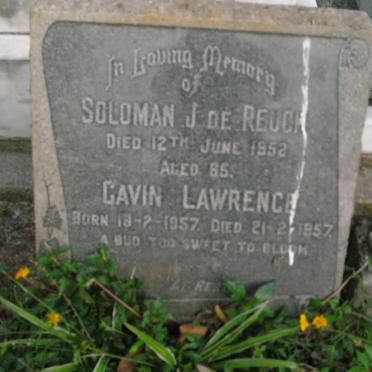 REUCK Soloman J., de -1952 :: LAWRENCE Gavin 1957-1957