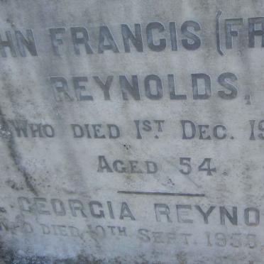 REYNOLDS John Francis -1931 &amp; Georgia -1955