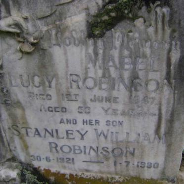 ROBINSON Mabel Lucy -1947 :: ROBINSON Stanley William 1921-1930