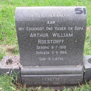 ROESTORFF Arthur William 1916-1966 :: ROESTORFF Yvette 1969-1969