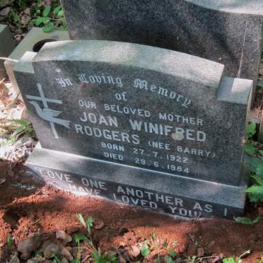 RODGERS Joan Winifred nee BARRY 1922-1984