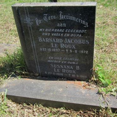 ROUX Barnard Jacobus, le 1897-1972 &amp; Sussana B. 1906-1986