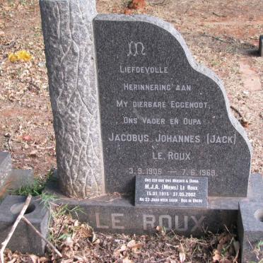 ROUX Jacobus Johannes, le 1905-1969 &amp; M.J.A. 1915-2002