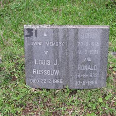 ROSSOUW Louis J. -1966 &amp; Doris 1914-1991 :: ROSSOUW Ronald 1932-1986