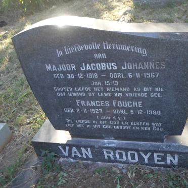 ROOYEN Jacobus Johannes, van 1918-1967 &amp; Frances FOUCHE 1927-1980