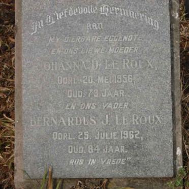 ROUX Bernardus J., le -1962 &amp; Johanna D. -1956