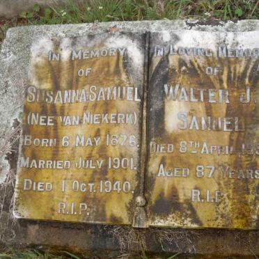 SAMUEL Walter J. -1954 &amp; Susanna VAN NIEKERK 1876-1940