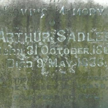 SADLER Arthur 1863-1936