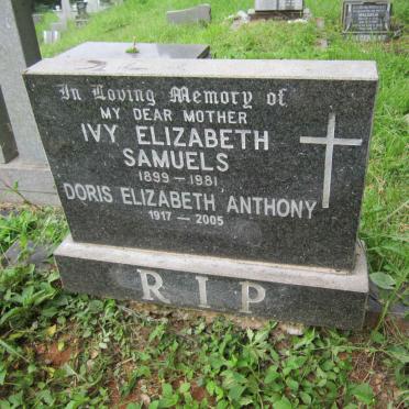SAMUELS Ivy Elizabeth 1899-1981 :: ANTHONY Doris Elizabeth 1917-2005