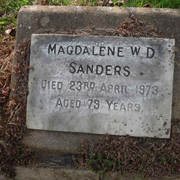 SANDERS Magdalene W.D. -1973
