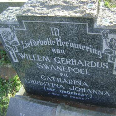 SWANEPOEL Willem Gerhardus 1886-1953 &amp; Catharina Christina Johanna UNDERHAY 1890-1968