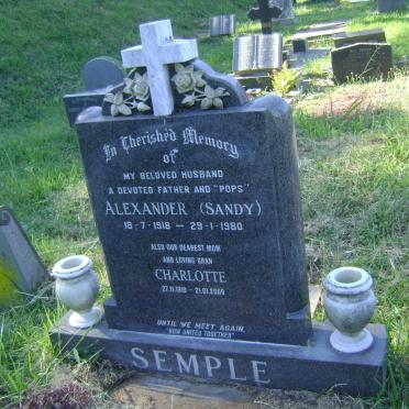 SEMPLE Alexander 1918-1980 &amp; Charlotte 1919-2009