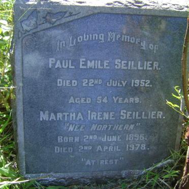 SEILLIER Paul Emile -1952 &amp; Martha Irene NORTHERN 1896-1978