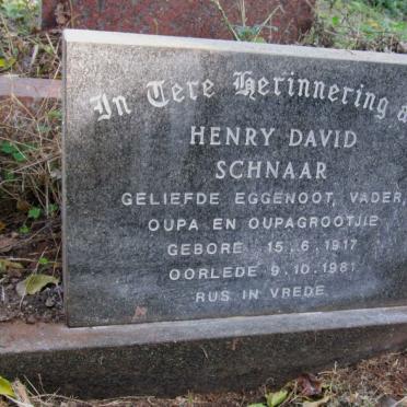 SCHNAAR Henry David 1917-1981