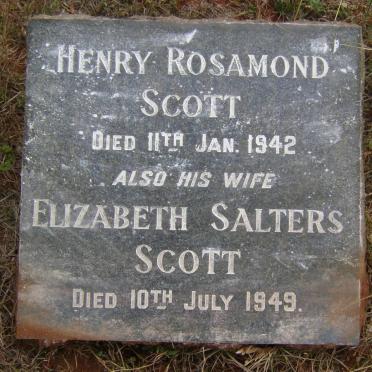 SCOTT Henry Rosamond -1942 &amp; Elizabeth Salters -1949