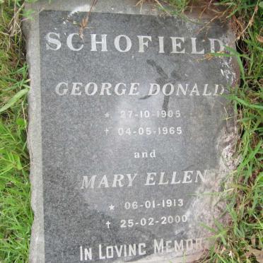 SCHOFIELD George Donald 1905-1965 &amp; Mary Ellen 1913-2000
