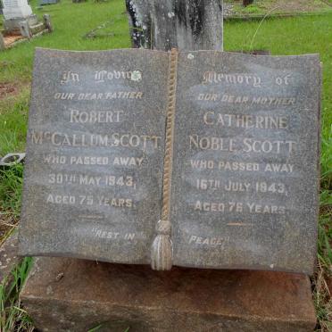 SCOTT Robert McCallum -1943 &amp; Catherine Noble -1943