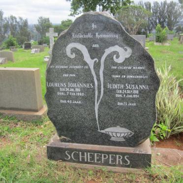 SCHEEPERS Lourens Johannes 1916-1962 &amp; Judith Susanna 1918-1994