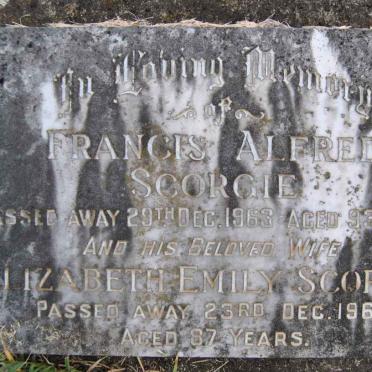 SCORGIE Francis Alfred -1963 &amp; Elizabeth Emily -1966