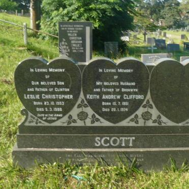 SCOTT Keith Andrew Clifford 1952-1974 :: SCOTT Leslie Christopher 1953-1985 :: SCOTT Keith