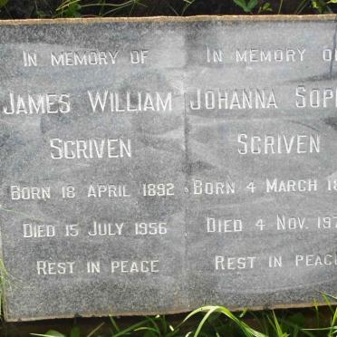 SCRIVEN James William 1892-1956 &amp; Johanna Sophia 1897-1978