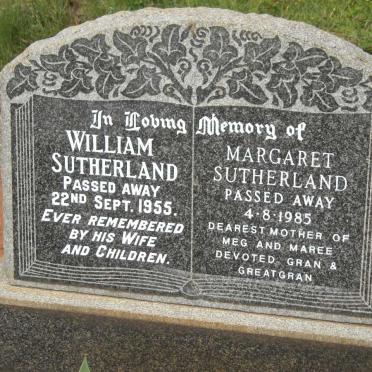 SUTHERLAND William -1955 &amp; Margaret -1985