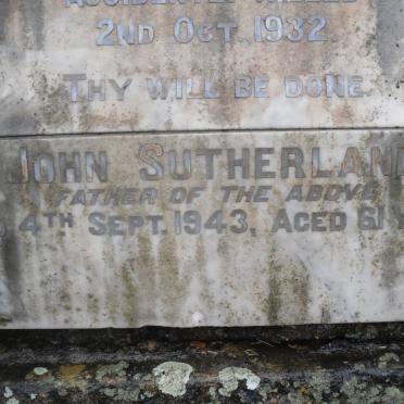 SUTHERLAND John -1943 :: SUTHERLAND John Michael 1913-1932