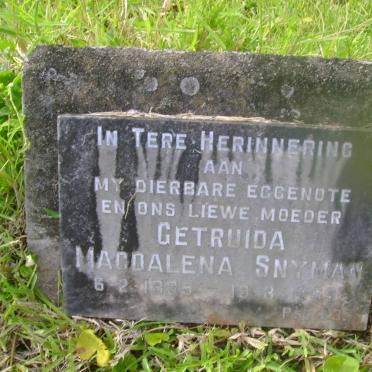 SNYMAN Getruida Magdalena 1895-1969