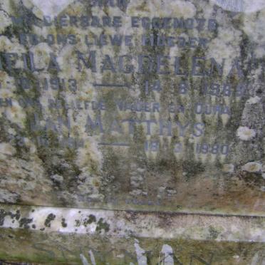 SNYMAN Jan Matthys 1911-1980 &amp; Heila Magdelena 1913-1969