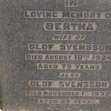 SVENSSON Olof -1932 &amp; Bertha -1924
