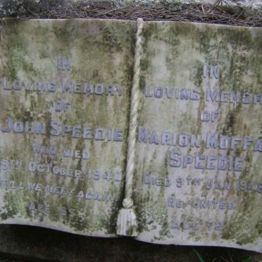 SPEEDIE John -1940 &amp; Marion Moffat -1948