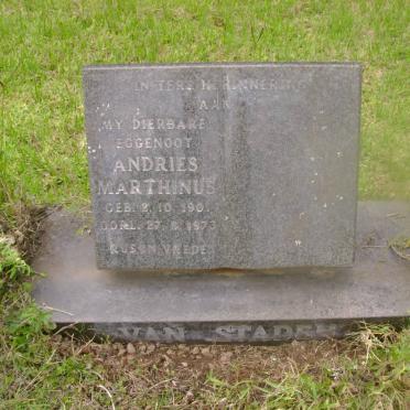 STADEN Andries Marthinus, van 1901-1973
