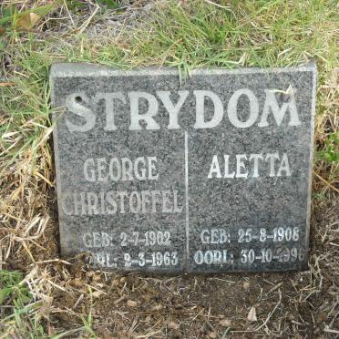 STRYDOM George Christoffel 1902-1963 &amp; Aletta 1908-1996