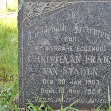 STADEN Christiaan Frans, van 1903-1954