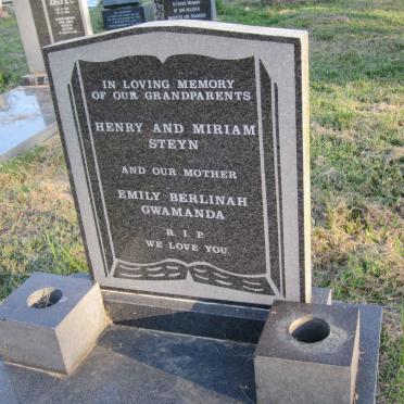 STEYN Henry Seroko -1983 &amp; Miriam -1973 :: GWAMANDA Emily Berlinah