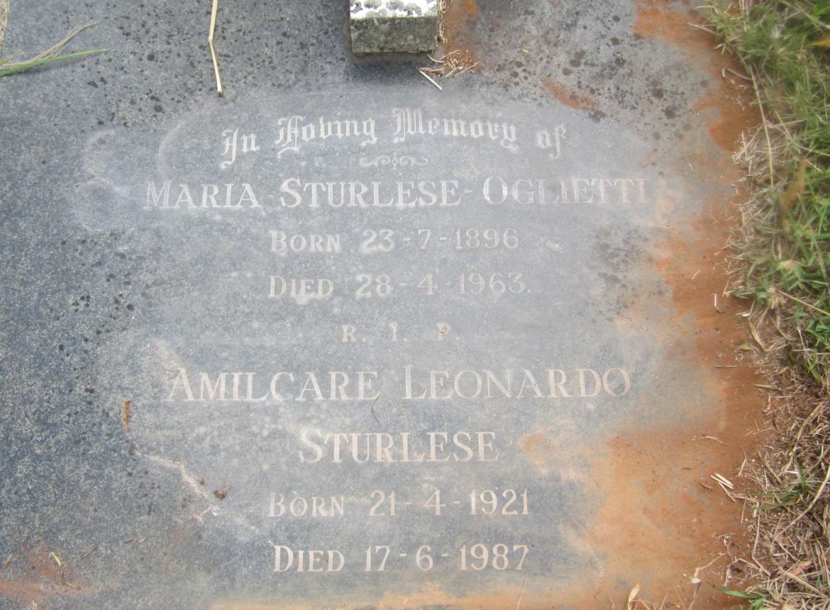 STURLESE Maria nee OGLIETTI 1896-1963 :: STURLESE Amilcare Leonardo 1921-1987