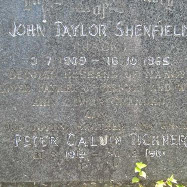 SHENFIELD John Taylor 1909 -1965 :: TICKNER Peter Galvin 1919-1961