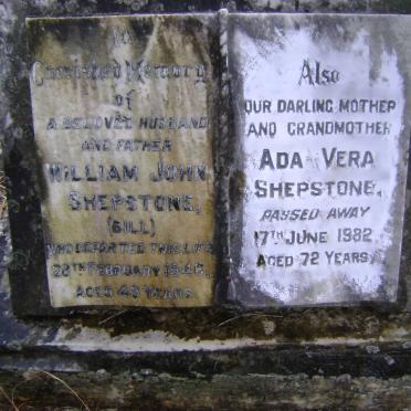 SHEPSTONE William John -1948 &amp; Ada Vera -1982