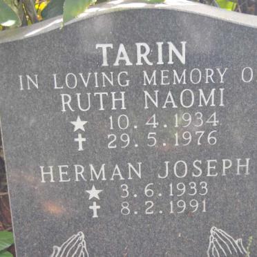 TARIN Herman Joseph 1933-1991 &amp; Ruth Naomi 1934-1976